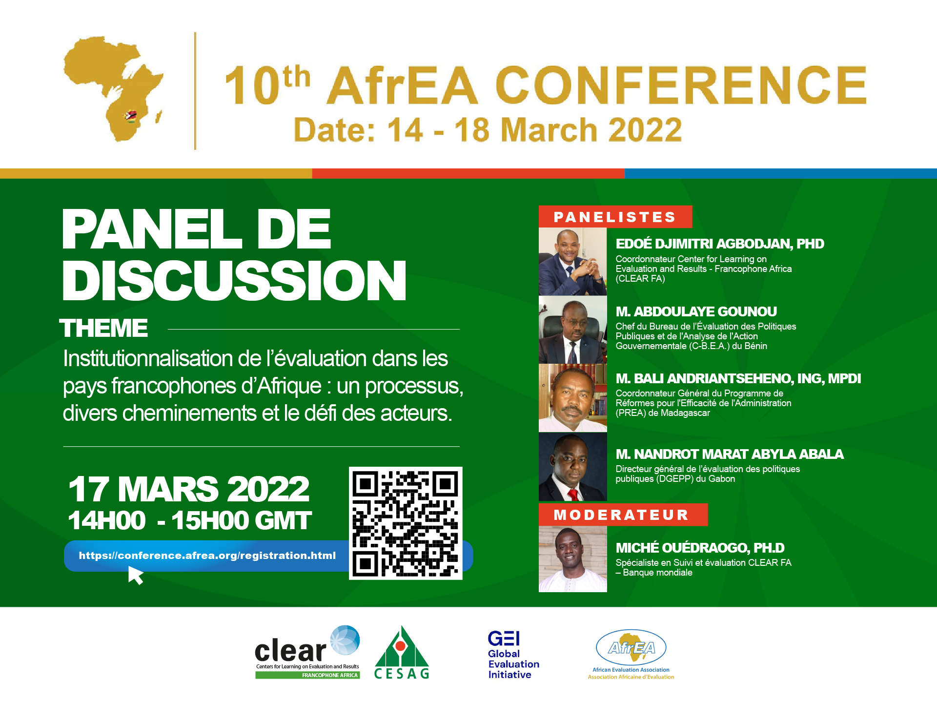 AFREA 2022_ PANEL DE DISCUSSION :  Institutionnalisation de l’évaluation dans les pays francophones d’Afrique : un processus, divers cheminements et le défi des acteurs.