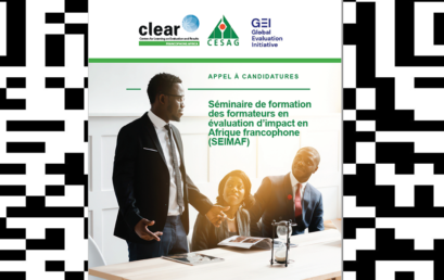 Appel à candidatures : SEMINAIRE DE FORMATION DES FORMATEURS EN EVALUATION D’IMPACT EN AFRIQUE FRANCOPHONE (SEIMAf)
